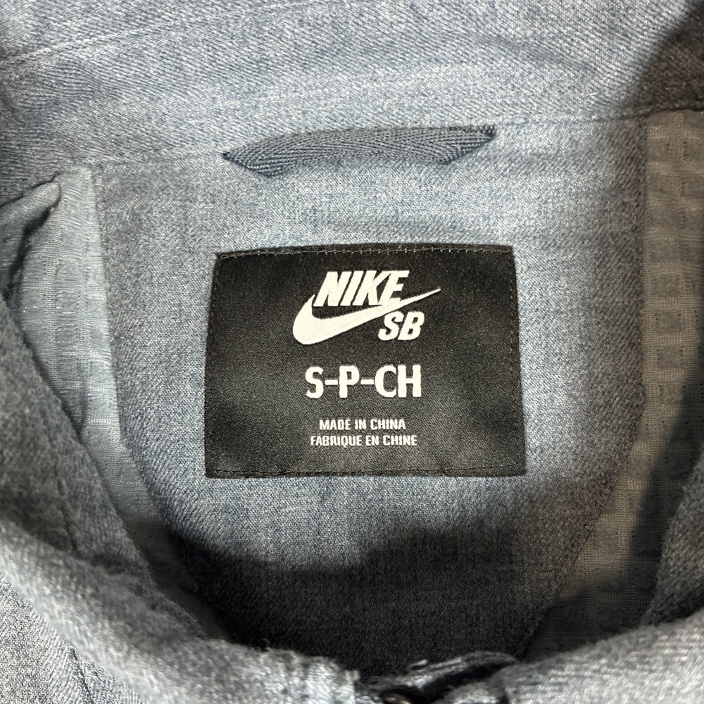 Nike SB Dimension Flannel Magnet Grey Mens Small Swoosh Snowboarding Skate - Picture 8 of 16